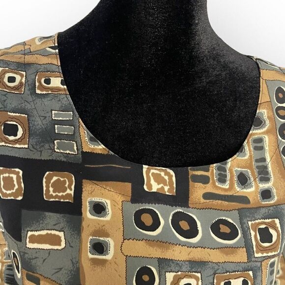 K.C. Studio Women's Multicolored Blouse Plus Size 2X Keyhole Geometric Print Top - Picture 8 of 9